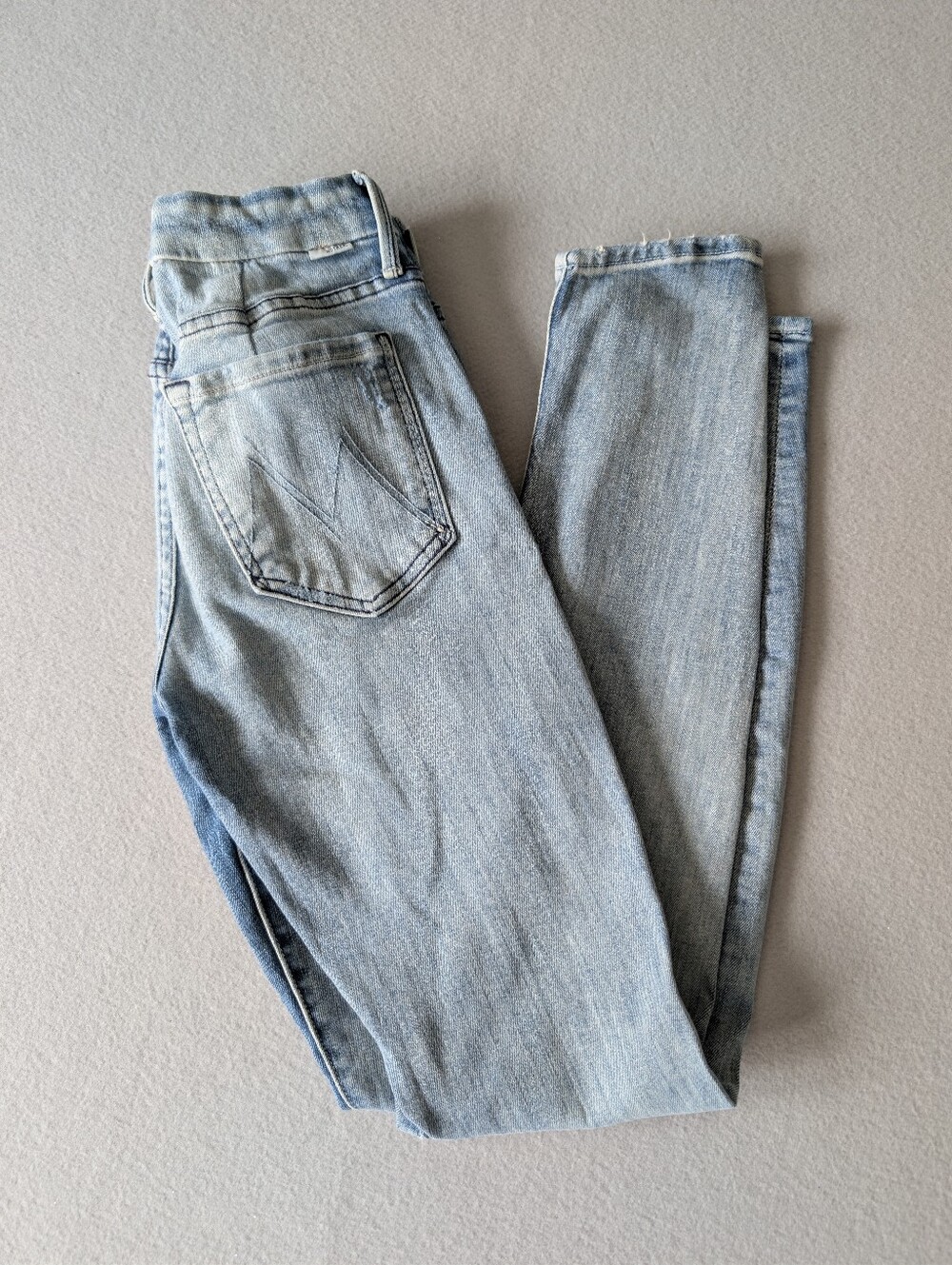 Mother The Looker Light Wash Distressed Skinny Jeans Sz 26 Women's Made In USA